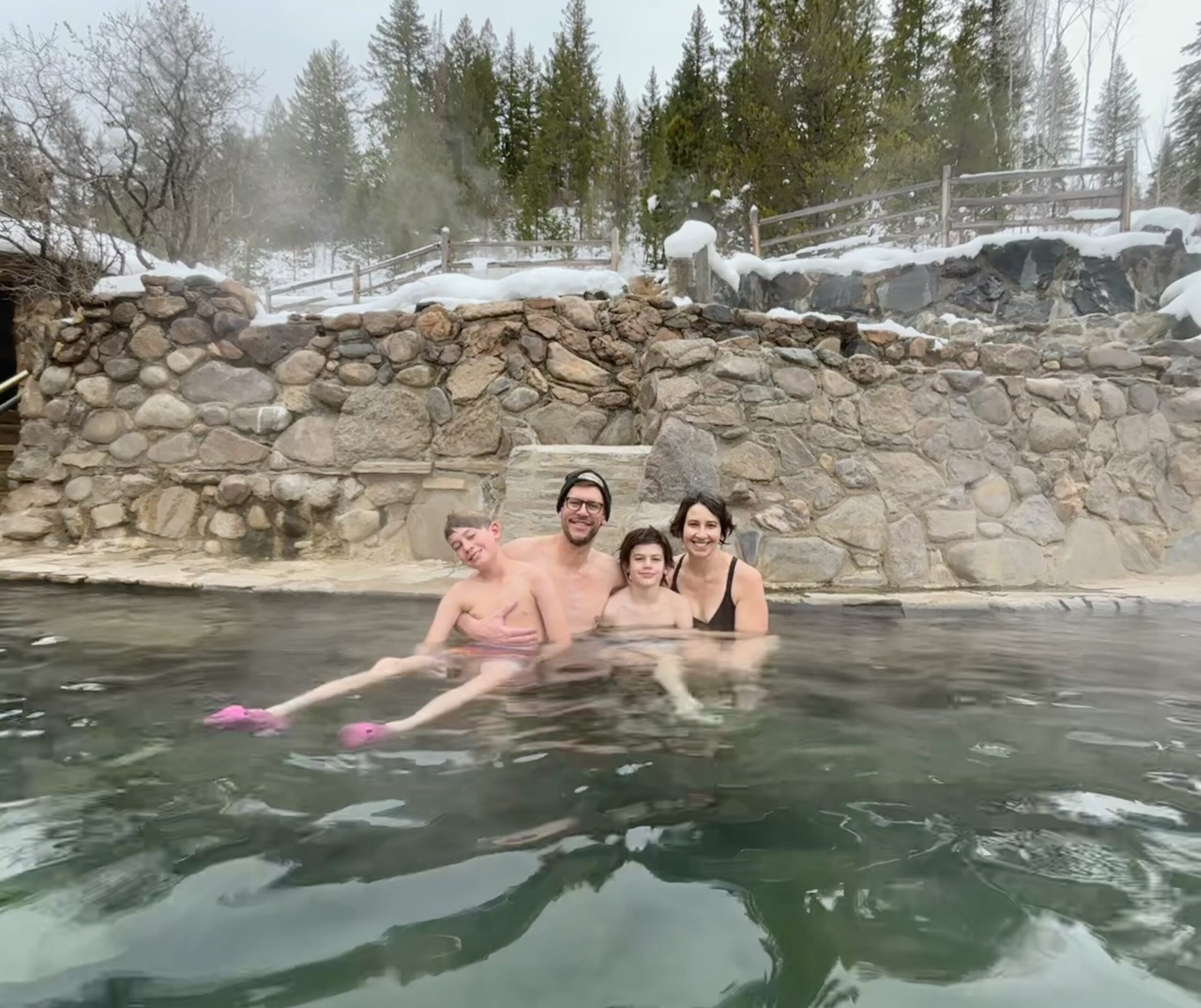 Family at Strawberry Hot Springs in Colorado